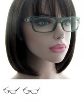 Unisex Clear Lens Glasses Crystal Smoke / Green Frame Stylish Eyewear - $13.95