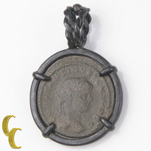 Constantine Roman Coin In Silver Antiqued Bezel Pendant, 3.4GR/ 1.9CM Diameter - £112.77 GBP