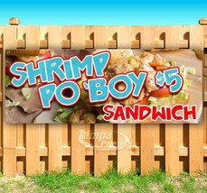 Shrimp Or Fish Po Boy $5 Sandwich Advertising Vinyl Banner Flag Sign Many Sizes - £18.65 GBP+