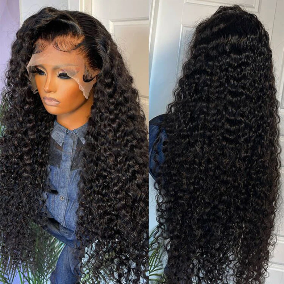 Kinky Curly 13x4 Lace Front Human Hair Wigs For Women Indian Hair Lace Front - £76.09 GBP+