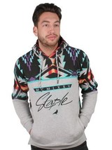 Staple Uomo Grigio Erica Aztech Ls Manica Lunga Cappuccio Maglione Nwt 1... - $50.41+
