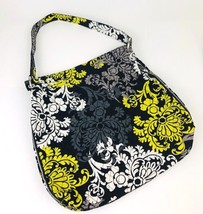 Vera Bradley Holiday Tote Baroque Retired Shopper Purse Bag Black White Lime EUC - £21.79 GBP