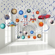 Outer Space Party Decoration Hanging Swirls, Blue Solar System Planet Party Ufo  - £15.97 GBP