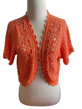 Orange Crocheted  Short Over shirt Or Light Sweater. Brand Tag Are Cut O... - £11.86 GBP