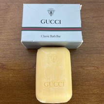 Vintage Gucci Classic Bath Bar Green Red Logo Luxury Soap Box 3 x 1 3/4” Scented - £23.63 GBP