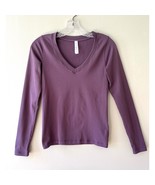 ATHLETA XS Mauve Ribbed Long Sleeve Top Shirt Renew Seamless V Neck - $383.57 MXN