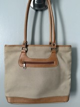 Vintage 70s Pappagallo Canvas &amp; Leather Trim Tote Bag Purse Handbag Hong... - $695.39 MXN
