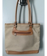 Vintage 70s Pappagallo Canvas &amp; Leather Trim Tote Bag Purse Handbag Hong... - $695.39 MXN
