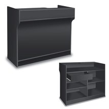 Free-Standing Black Melamine Register Stand, with Adjustable Shelves, Pu... - $549.95+