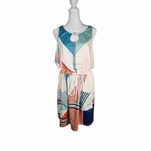 Saukole Women&#39;s One Piece Dress Romper Tank Geometric Size L Blues Brown... - $15.45