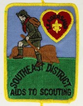 Vintage BSA Boy Scout Scouting Patch SOUTHEAST DISTRICT AIDS TO SCOUTING - £7.59 GBP