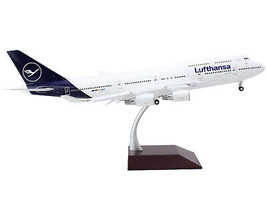 Boeing 747-400 Commercial Aircraft w Flaps Down Lufthansa D-ABVY White w Dark - £156.06 GBP