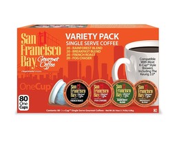 San Francisco Bay OneCup Variety Pack Coffee 80 to 320 Keurig K cup Pick Size - £46.27 GBP+