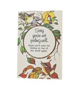 Postcard Sorry You&#39;re Not Feeling Well Birds On Leaves Chrome Unposted - $6.72 CAD