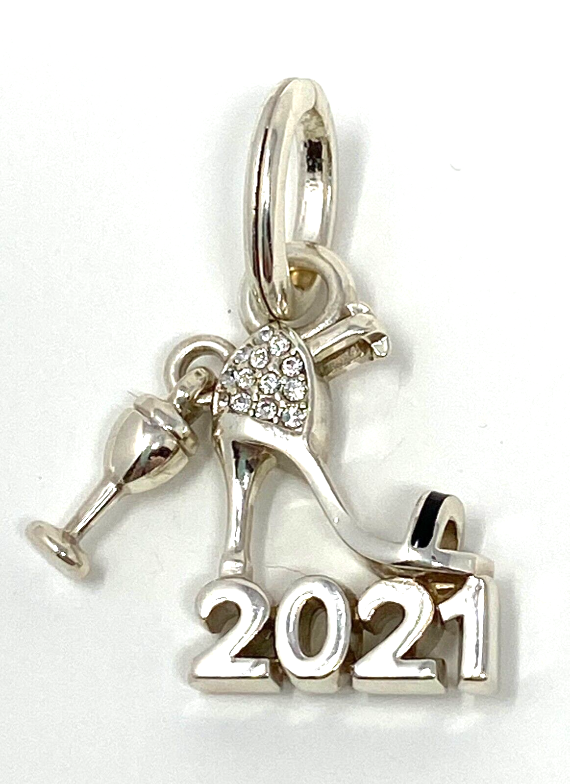 Brighton 2021 Charm, JC5951, Silver Finish/Enamel/Crystals, New - $30.40