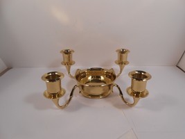 PARTYLITE Winchester Brass Pillar &amp; 4 Tapers Candle Holder Retired P7411 - £14.06 GBP