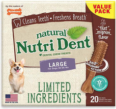 Nylabone Natural Nutri Dent Filet Mignon Large Dog Chews - £41.05 GBP+