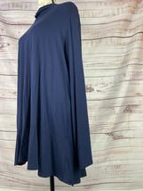 Susan Graver Weekend Cool Touch Mock Neck Long Sleeve Tunic Womens XL Blue - £14.22 GBP