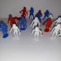 MPC MARX Vintage Astronauts Space Men Mini Plastic x17 Red White &amp; Blue ... - $14.85