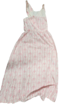 VTG Lanz Of Salzburg Nightgown Pink Tank Sleeveless White Lightweight Su... - $59.39