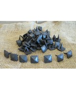 50 DECORATIVE NAILS DENTED CLAVOS HAND FORGED METAL TACKS 1&quot; BLACK DISTR... - £48.76 GBP