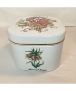 Germaine Monteil Porcelain Dresser Vanity Floral Powder Box w/Cover Japan - $28.02 CAD
