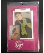 Merchant Rag Fab Knits Knitting Pattern Jill Abeloe Mead Design Scarf Shawl - $5.35