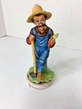 Lefton Figurine Old Man Farmer Gardner Shovel Carrot Planting 8.5 in 000... - £11.87 GBP