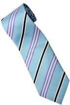 ELB4 Sky blue Purple Black White Necktie - $19.99
