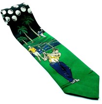 Golf Course Golf Player Palm Tree Novelty Necktie - $8.32