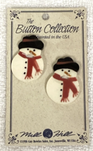 Mill Hill Christmas Snowman Buttons Unused on Card Button Collection Vin... - $9.41