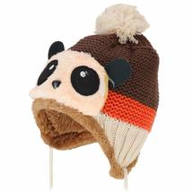 Trendy Apparel Shop Kid&#39;s Panda Animal Pom Fur Lining Knit Beanie with Tassel -  - £8.83 GBP
