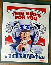 Vintage 1986 Uncle Sam Budweiser Beer Store Sign Old Stock - $12.99