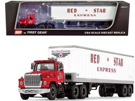 Ford LT-9000 Day Cab with Vintage 40&#39; Dry Goods Tandem-Axle Trailer Red and Whi - £95.49 GBP