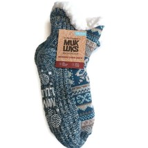 MUK LUKS Womens Cabin Socks L/XL Shoe Size 8/10 Blue Green Brown Warm an... - £14.77 GBP