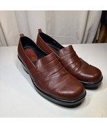 Dansko Aubrey Brown Leather Pleated Slip-On Clogs Women’s Sz 41 EU / 10.... - $45.72 CAD