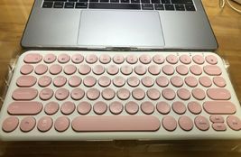 inote Korean English Bluetooth Slim Keyboard Wireless Compact Mini (Pink) image 6