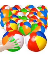 48 Pcs 12 Inch Inflatable Beach Balls Bulk Rainbow Patriotic 4Th Of July... - £33.19 GBP