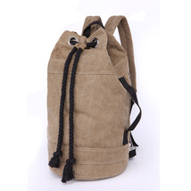 Scione Unisex Canvas Backpack 2 Different Sizes Bucket Drawstring Backpack Trave - £66.82 GBP