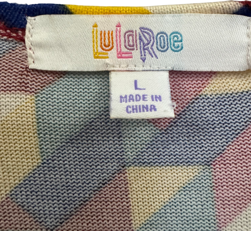 Sarah Long Cardigan Duster - Lularoe Colorful Kimono Women&#39;s Size L - $21.77