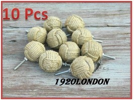 Lot Of 10 Pcs Nautical Rope Jute Nautical Handle Drawer Pull Decor Knobs - £28.26 GBP