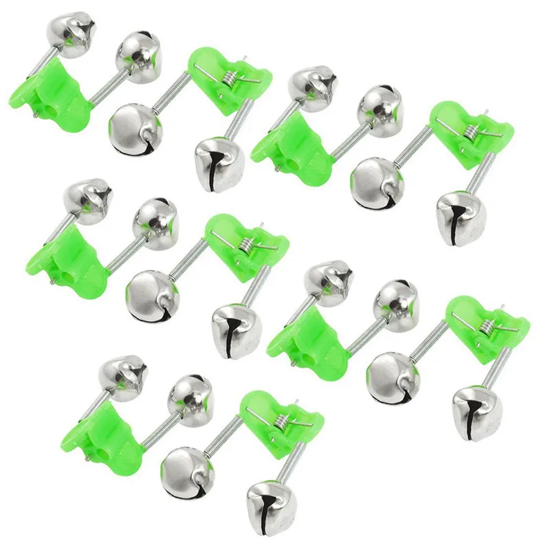 10pc Fishing Bite Alarms Fishing Rod Stalk Bells Clamp Tip Abs Fishing A... - $33.19