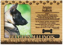 Belgian Malinois Engraved Wood Picture Frame Magnet - £10.96 GBP