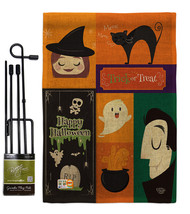 Halloween Trick or Treat Burlap - Impressions Decorative Metal Garden Pole Flag  - £27.15 GBP