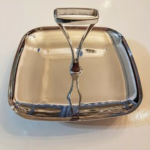 Tidbit Tray Art Deco Chrome with Handle Snack Candy Dish VTG Mid Century... - £7.75 GBP