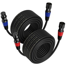Xlr Cables 50 Ft 2-Packs - Standard Balanced Xlr Microphone Cable With 3-Pin Xlr - £54.51 GBP