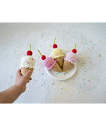 Ice cream cone baby&#39;s toy Crochet toddler girl play food Unisex newborn... - $23.58 CAD