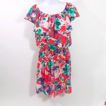 Love...Ady Women&#39;s Floral Off the Shoulder Ruffle Sleeves Blouson Mini D... - $14.84