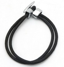Black Cord Bracelet with Metal Hook Clasp - £7.00 GBP