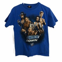 World Wrestling Entertainment Boys T Shirt 14/16 Blue Short Sleeves - $10.00
